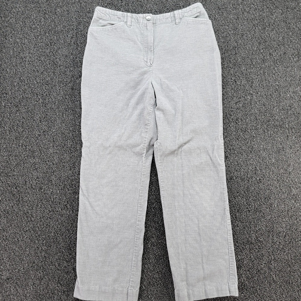 Lauren Ralph Lauren Pants Womens 8 Gray Corduroy High Rise Straight Leg VTG 90s